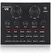 Diyeeni Mobile o Mixer Console, Multifunctional USB Live Sound Card Intelligent Volume Voice Chan...