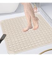 OTHWAY Square Shower Mat 32x32, TPE Non-Slip Shower Mats with Drain Holes and Suction Cups, Walk-...
