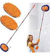 Wall Cleaner, Max 13 Ft+ Wall Mop with Long Handle, Ceiling Dust Mop with 15° Labor-Saving Elbow ...