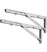 LSK 18 Inch Folding Shelf Brackets, Heavy Duty Stainless Steel Shelf Bracket Collapsible Shelf Br...