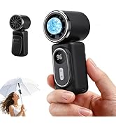 Sovrelon Portable Clip-On Mini Fan with Ice Cooler, Personal Handheld Turbo Mini Fan 3000mAh Rech...