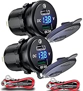 [2 Packs] 12V USB Outlet, PD Type C USB Car Charger Socket and QC 3.0 Quick Charger 12V/24V Water...