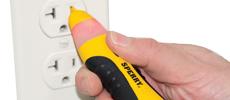 Voltage; non contact; tester; gfi; gfci; outlet; analyzer; kitchen; bath; home; electrical; led