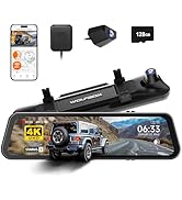WOLFBOX G900 PRO Mirror Dash Cam with STARVIS 2 IMX678, 12 inches Rear View Mirror Camera with Fr...