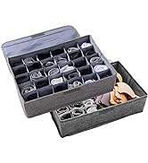 AARAINBOW 2 Packs Underwear Socks Storage Organizer with Lids Foldable Closet Drawer Organizer 46...