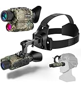 YUANZIMOO Head-Mounted Night Vision Monocular Digital Infrared Monocular for Camping Hunting