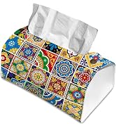 Talavera Mexican Tiles Tissue Box Cover Holder – Rectangular Tissue Organizer, Decorative Napkin ...