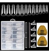 Nail Dual Forms for Polygel, 120Pcs Stiletto Shape Nail Forms for Builder Gel Reusable, 12 Sizes ...