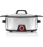 Chefman 6-Quart Slow Cooker, Electric Countertop Cooking, Stovetop &amp; Oven-Safe Removable Insert f...