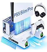 Svetaecho PS5/Slim/Pro Stand and Turbo Cooling Station with Controller Charging Station for PlayS...