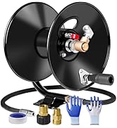 MEKOH Pressure Washer Hose Reel 50ft, 4000 PSI Heavy Duty Power Washer Hose Reel Wall Mounted, Me...