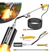 Upgraded Propane Torch Weed Burner, Portable Garden Torch for Weed, Heavy Duty Blow Torch Flameth...