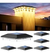 ENSLI 6 Pack 4x4 Solar Post Cap Lights Outdoor, 3 Modes 16 LED Fence Post Solar Lights, Focused L...