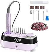 MelodySusie Advanced Desktop Rechargeable Nail Drill with Built-in Bit &amp; Handpiece Storage Holder...