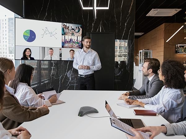 conference speaker and microphone