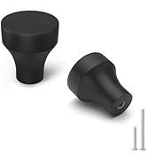 homdiy 10 Pack Cabinet Knobs 15/16 Inch Matte Black Round Zinc Alloy Modern Dresser Knobs with Up...