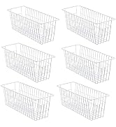 iPEGTOP Set of 6 Metal Wire Food Storage Basket Organizer Bin with Handles for Organizing Kitchen...