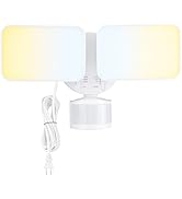 LEONLITE 25W 3CCT Plug in LED Security Light, Motion Sensor &amp; Dusk to Dawn Flood Lights Outdoor, ...