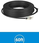 DEWENWILS 60FT Heat Cable for Pipe Freeze Protection, Snow De-Icing Cable with Build in Thermosta...