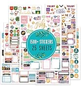 Planner Stickers - Monthly Planner Stickers and Accessories 25 Pages 1500 + Stunning Functional a...