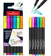 Faber-Castell Black Edition Super Soft Brush Pens, Neon Colors Set