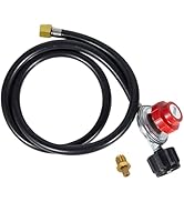 BESTFIRE Propane Regulator,4 Feet High Pressure 0-20 PSI Gas Burner Adjustable Hose,Suitable for ...