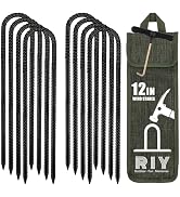 RIY Trampoline Stakes Anchors High Wind Heavy Duty Tent Stakes 12 Inch Ground Anchor Trampoline A...