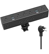 40W Fast Charging Station, VILONG Desk Clamp Power Strip, Desktop Mount Surge Protector, 8 USB Po...