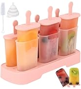 WMKGG Popsicles Molds Set, 6 PCS Ice Pop Mold,Homemade Ice Cream Mould with Sticks, Popsicle Make...