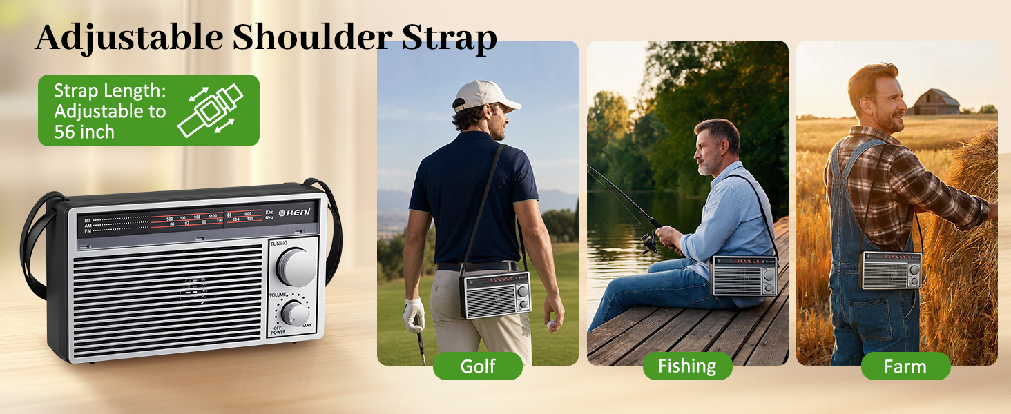 G Keni Portable AM/FM Radio Portable with Bluetooth