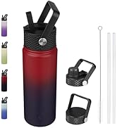 BJPKPK Insulated Water Bottles with Straw Lid, 22oz Cold &amp; Hot Thermo, Stainless Steel Metal Wate...
