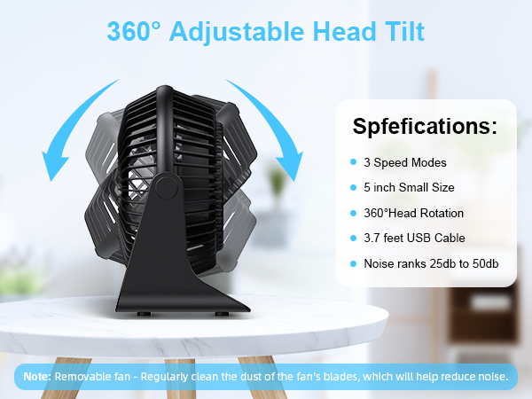 360° adjustable head tilt