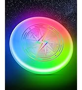 Sportneer LED Flying Disc, Light Up Frisbee with 3 Color Modes, Motion Sensor Glow Disc, USB-C Re...