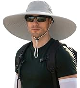 Mens Sun Hat Super Wide Brim UPF80+ Waterproof Breathable Bucket Hats for Men Fishing, Hiking, Ca...