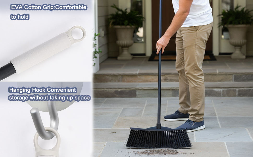 Heavy Duty Outdoor Broom for Cleaning Garages, Terraces, and Porches