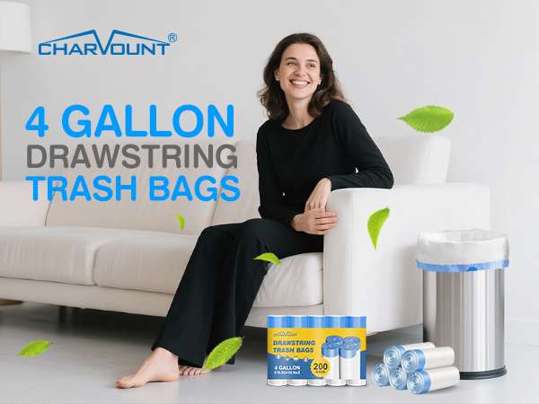 4 GALLON DRAWSTRING TRASH BAGS