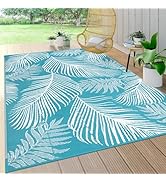 Pauwer Outdoor Rug 5'x8' Waterproof for Patios, Reversible Outdoor Plastic Straw Rug, Indoor Outd...