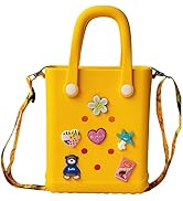 Rubber Beach Bag, Ponydsh Small rubber Tote Bags, Mini Silicone Crossbody Travel Bag for Women,Girl