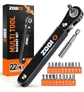 Ratcheting Pocket Screwdriver Gifts for Men, 22 In 1 Right Angle Screwdriver, 90 Degree Ratchet S...