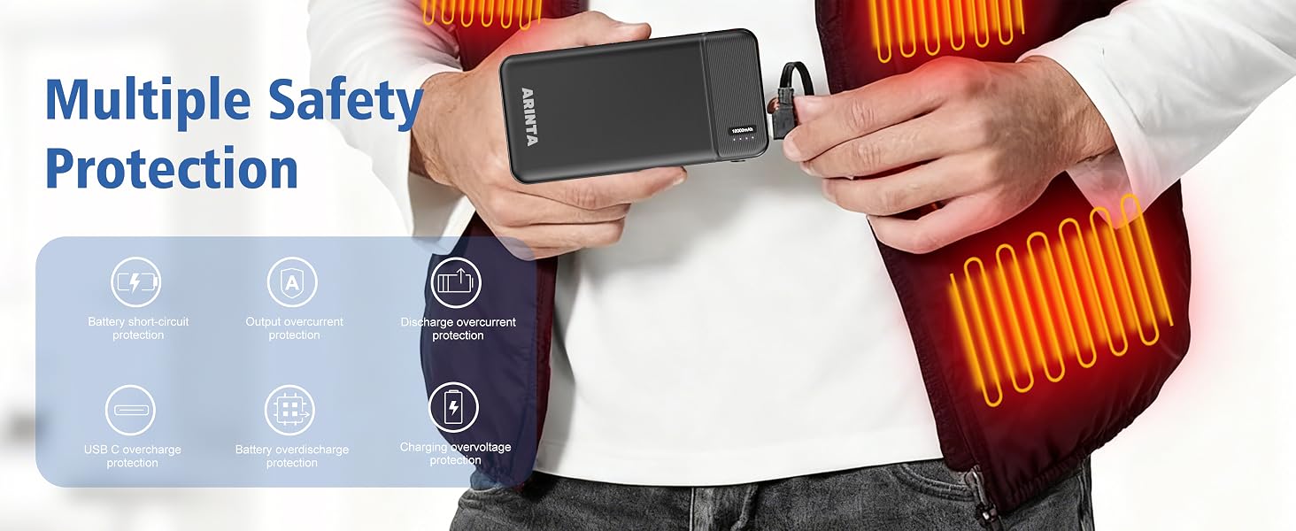 power bank portable charger battery pack heated vest heated jacket