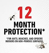Ortho Home Defense is 12 month protection for ants, roaches and spiders indoors on hard surfaces