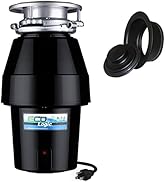 Eco Logic EL-7-DS-BK 7 Designer Series Food Waste Disposer with Black Sink Flange, 1/2 HP