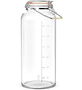 Qianfenie 2 Gallon Glass Jar with Airtight Lid(7600ML), Gallon Airtight Glass Storage Jar with St...