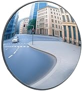 12" Convex Traffic Mirror for Outdoor &amp; Indoor Use – Wide Angle 180° Curved Safety Mirror with Ad...
