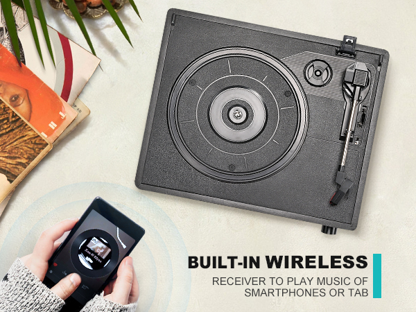 bluetooth turntable with speakers