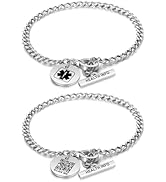 Theluckytag Upgraded QR Code Medical ID Bracelets for Women Medical Alert Bracelet - Sterling Sil...