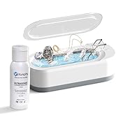 KUNPHY Ultrasonic Cleaner, Professional Jewelry Cleaner Machine with 50ml Cleaning Solution,12OZ ...
