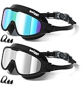 LEEIGGT Swim Goggles for Kids, Anti Fog UV Protection Leakproof Wide View Swimming Goggles Youth ...