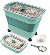 Rice Storage Container, Collapsible Airtight Food Storage Containers 20-30lbs with Clear Lid and ...