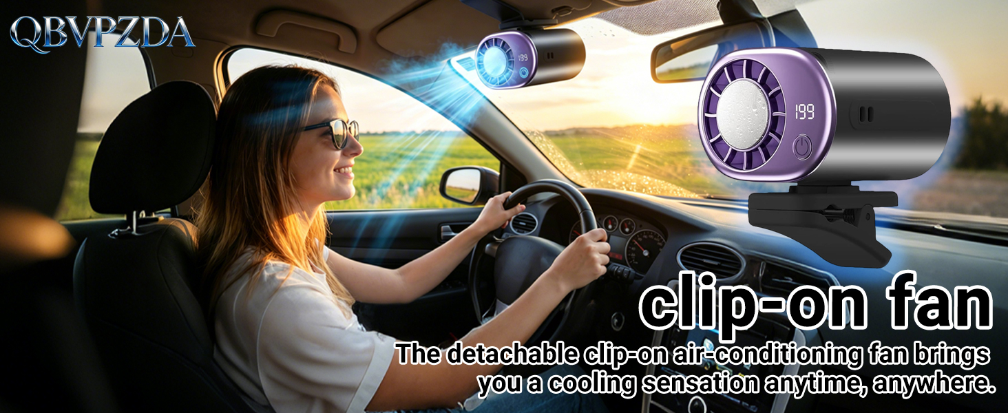 2026 Mini Portable Car Clip on Air Conditioner Fan